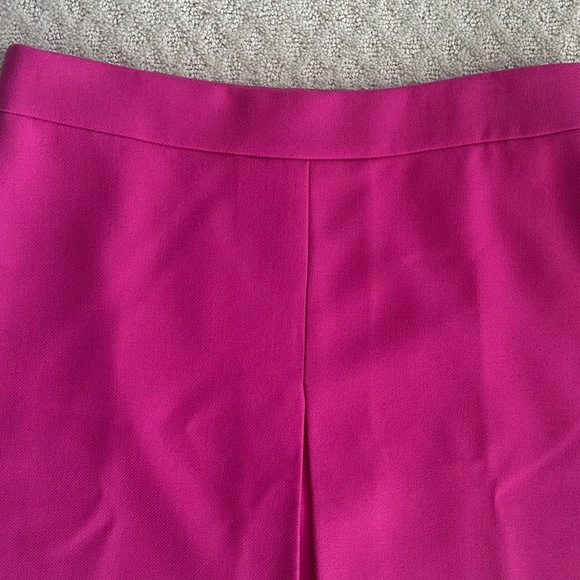 J. Crew 100% Wool Pleated Mini Skirt Hot Pink Size 12 NWT Preppy Office Academia - Picture 2 of 10
